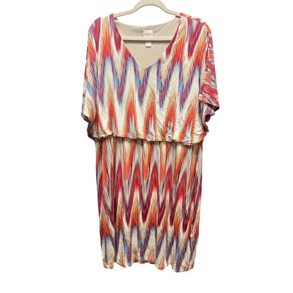Chico's Ikat Pring Multicolor Soft Knit Dress - Picture 3 of 8